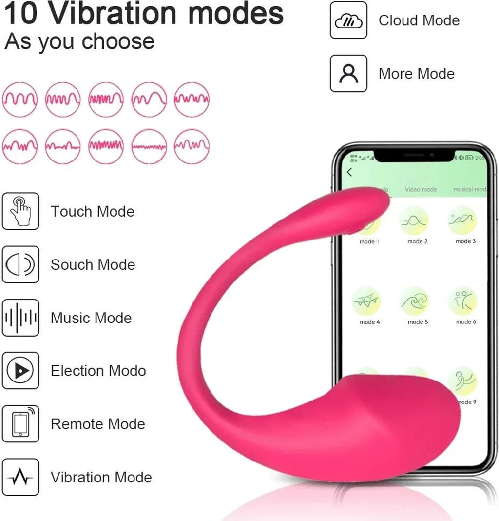 App Remote Controlled Wearable Panty Vibrator - Waterproof Silicone 10-Speed G-Spot Clitoral Massager For Couples Play
