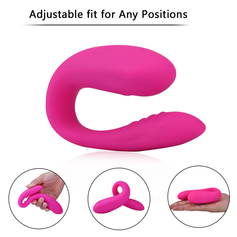 Wireless Remote Control Couples Vibrator - Flexible U-Shaped Silicone Massager With 10 Intense Modes For Hands-Free Pleasure