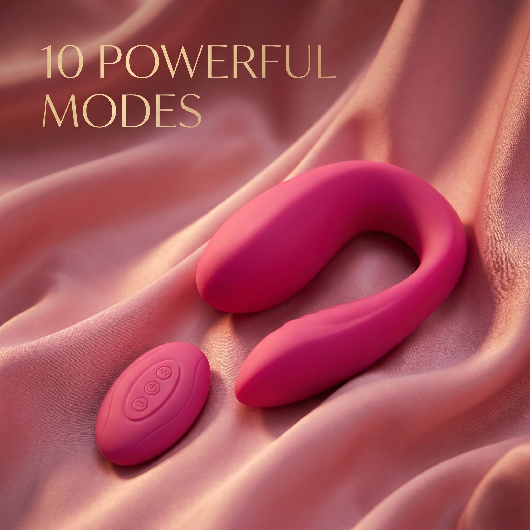 Wireless Remote Control Couples Vibrator - Flexible U-Shaped Silicone Massager With 10 Intense Modes For Hands-Free Pleasure