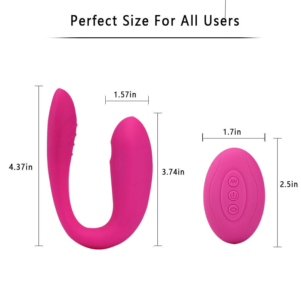 Wireless Remote Control Couples Vibrator - Flexible U-Shaped Silicone Massager With 10 Intense Modes For Hands-Free Pleasure