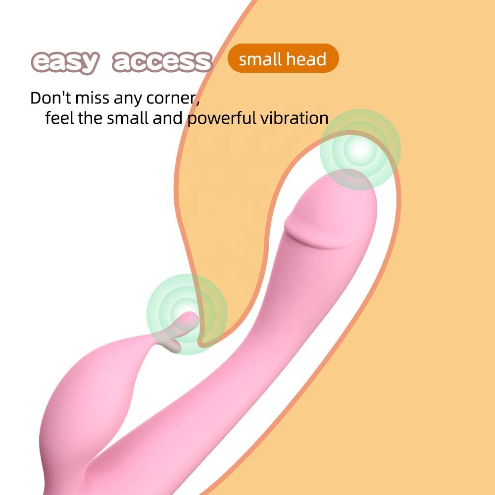 Sherry Dual Head Rabbit Vibrator - Flexible Pink Silicone 10-Speed Blended Clitoral G-Spot Sexual Wellness Massager