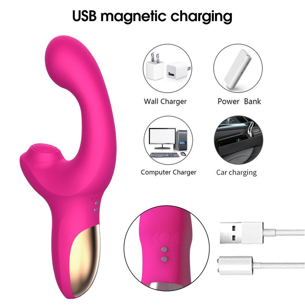 Dual Stimulation Rabbit Vibrator - 10 Flapping And 10 Vibration Modes Magnetic Rechargeable Waterproof Massager