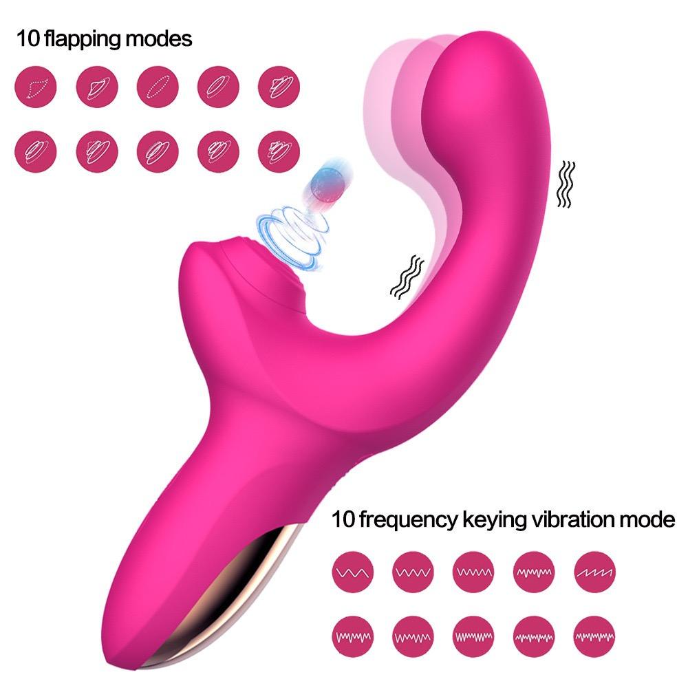 Dual Stimulation Rabbit Vibrator - 10 Flapping And 10 Vibration Modes Magnetic Rechargeable Waterproof Massager