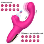 Dual Stimulation Rabbit Vibrator - 10 Flapping And 10 Vibration Modes Magnetic Rechargeable Waterproof Massager