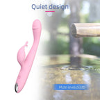 Sherry Dual Head Rabbit Vibrator - Flexible Pink Silicone 10-Speed Blended Clitoral G-Spot Sexual Wellness Massager