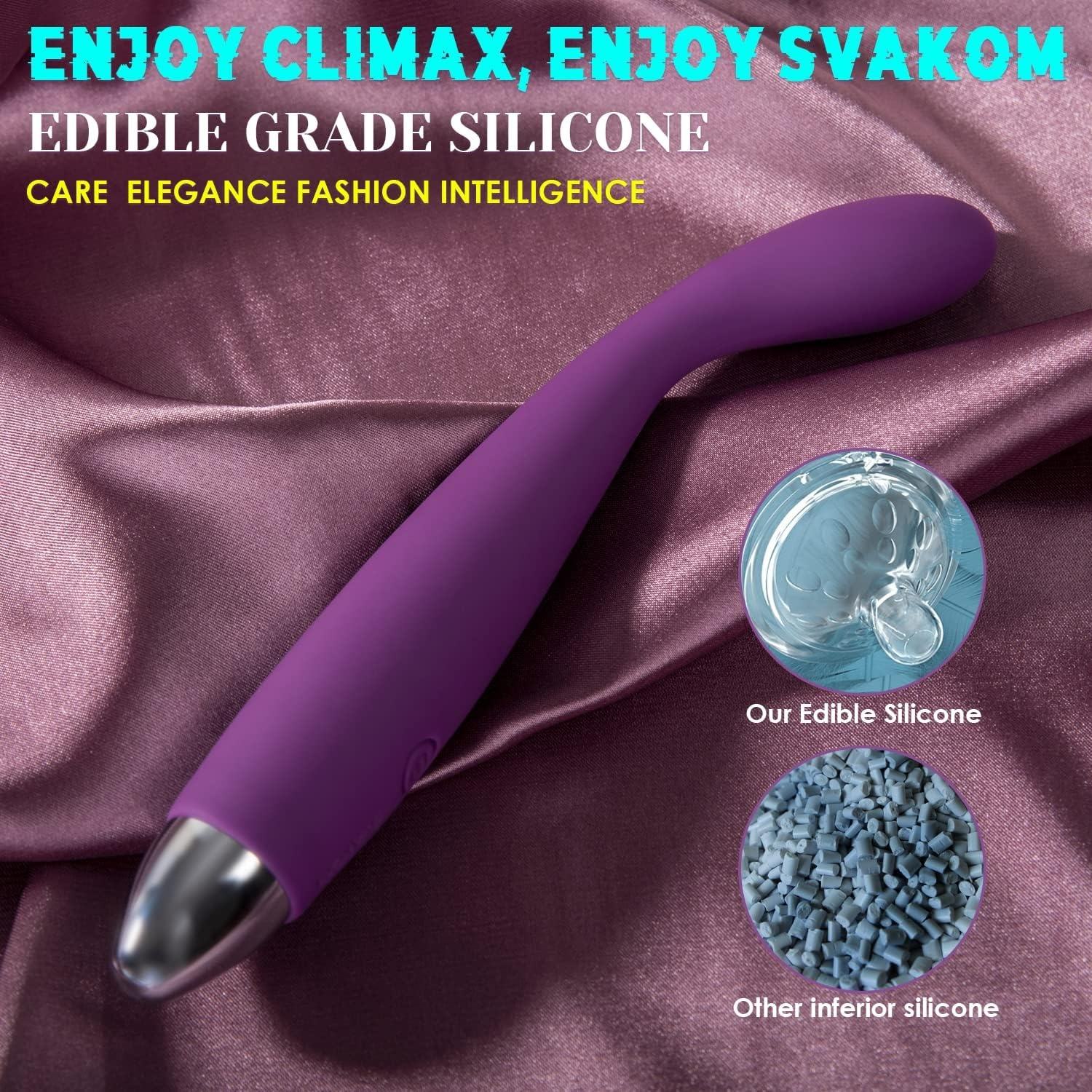 SVAKOM 4-in-1 Ergonomic G-Spot Vibrator - IPX7 Waterproof Food-Grade Silicone Multi-Speed Whisper-Quiet Premium Intimacy Massager