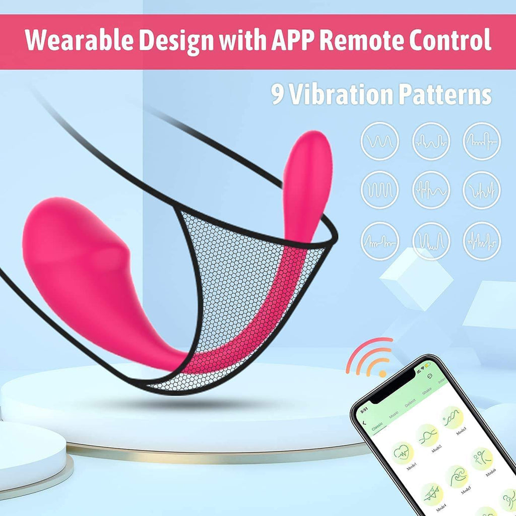App Remote Controlled Wearable Panty Vibrator - Waterproof Silicone 10-Speed G-Spot Clitoral Massager For Couples Play