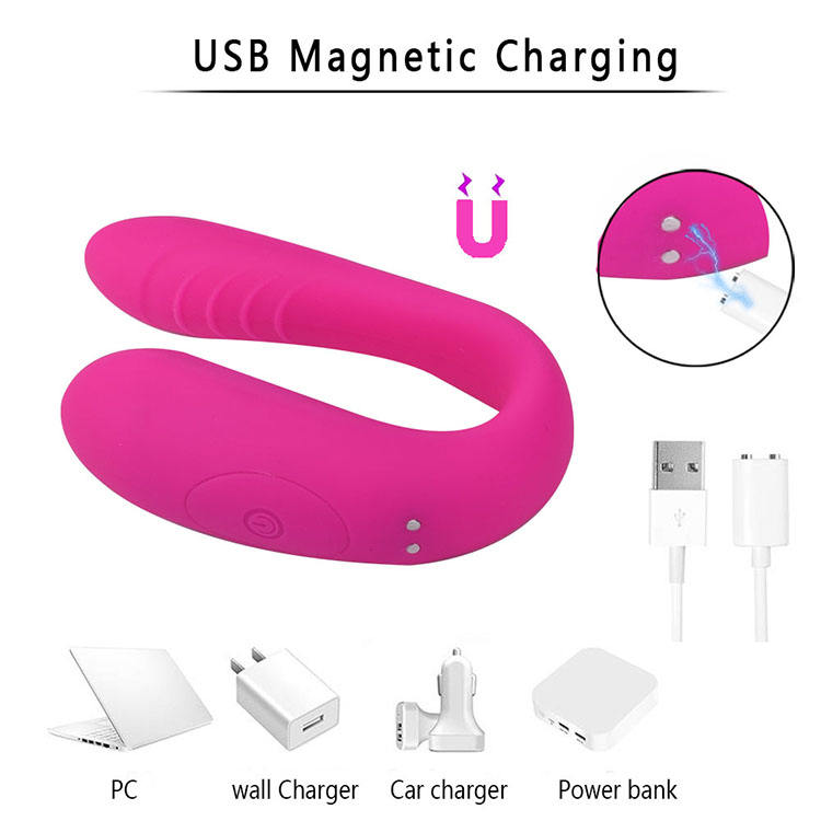 Wireless Remote Control Couples Vibrator - Flexible U-Shaped Silicone Massager With 10 Intense Modes For Hands-Free Pleasure