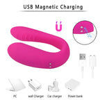 Wireless Remote Control Couples Vibrator - Flexible U-Shaped Silicone Massager With 10 Intense Modes For Hands-Free Pleasure