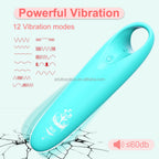 Mini Portable Bullet Vibrator - 12 Vibration Modes Waterproof Rechargeable Silicone Clitoral G-Spot Intimacy Massager