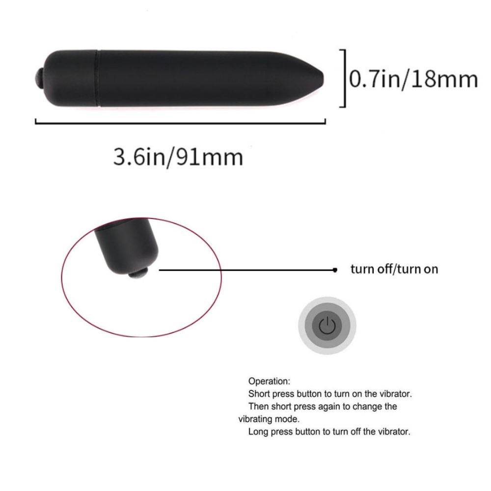 Mini Pocket Bullet Vibrator - Waterproof 10-Speed AAA Battery Operated Portable Clitoral Massager For Travel