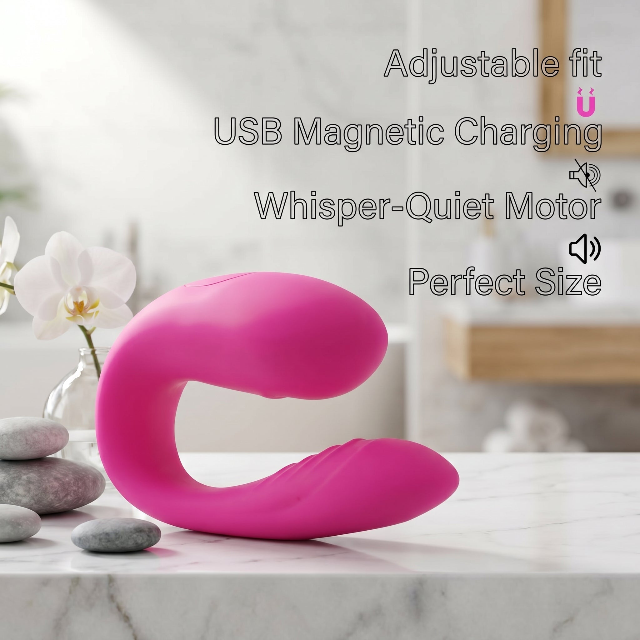 Wireless Remote Control Couples Vibrator - Flexible U-Shaped Silicone Massager With 10 Intense Modes For Hands-Free Pleasure