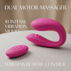 Wireless Remote Control Couples Vibrator - Flexible U-Shaped Silicone Massager With 10 Intense Modes For Hands-Free Pleasure