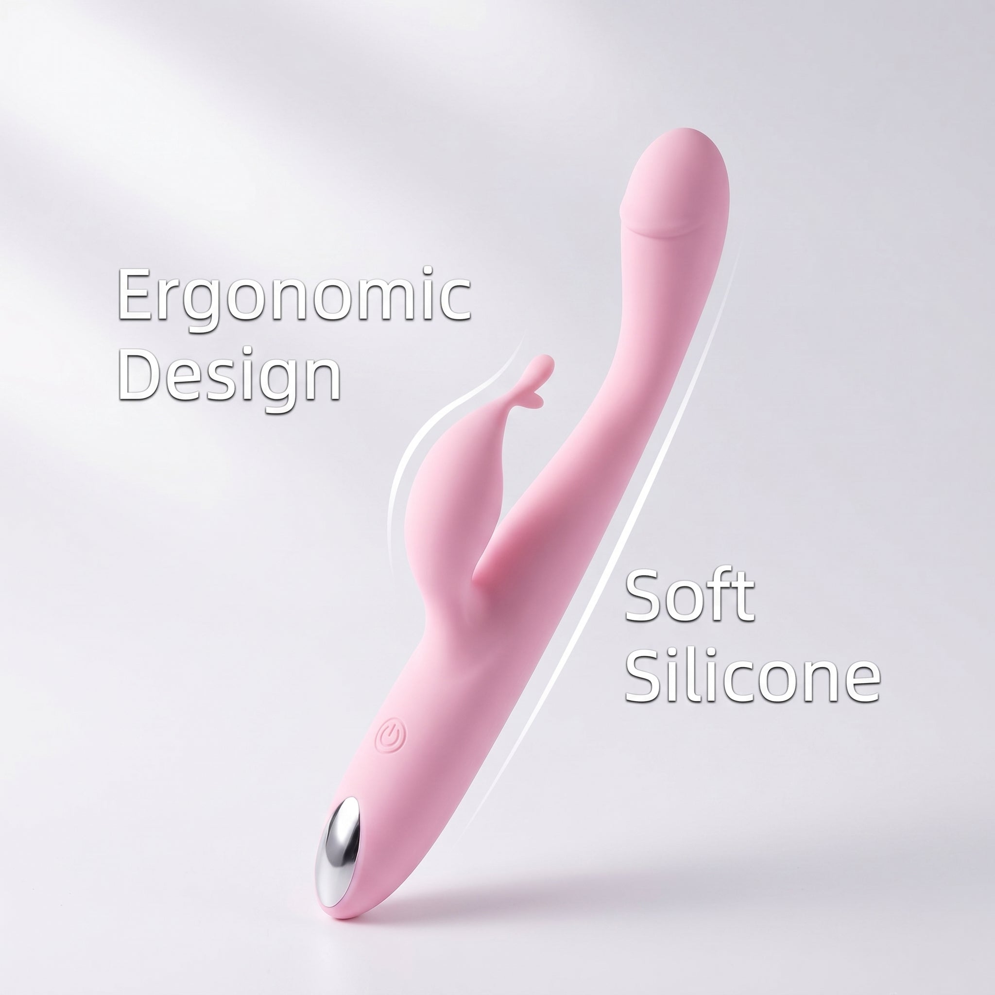 Sherry Dual Head Rabbit Vibrator - Flexible Pink Silicone 10-Speed Blended Clitoral G-Spot Sexual Wellness Massager