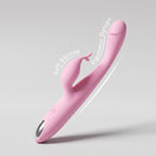 Sherry Dual Head Rabbit Vibrator - Flexible Pink Silicone 10-Speed Blended Clitoral G-Spot Sexual Wellness Massager
