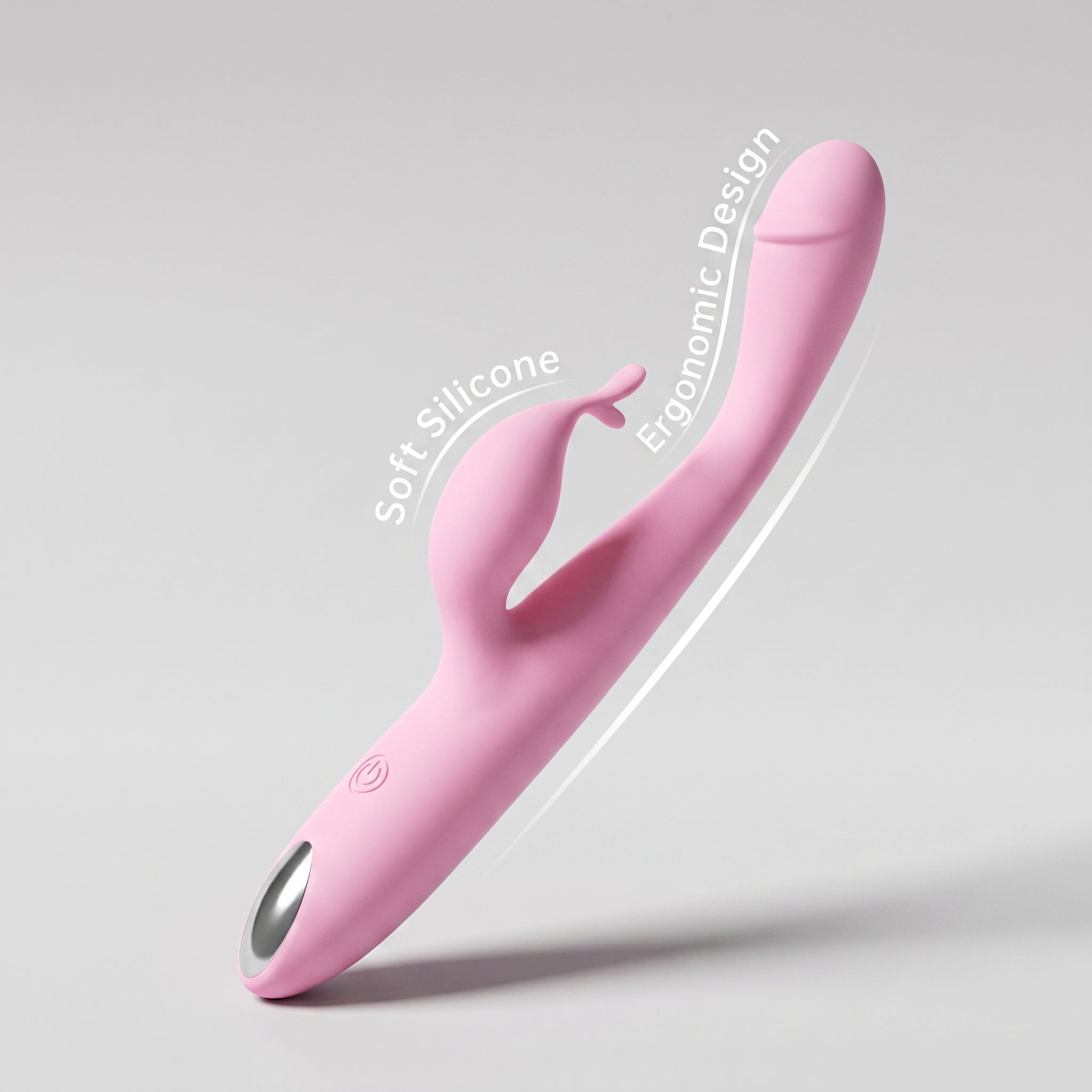 Sherry Dual Head Rabbit Vibrator - Flexible Pink Silicone 10-Speed Blended Clitoral G-Spot Sexual Wellness Massager