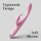 Sherry Dual Head Rabbit Vibrator - Flexible Pink Silicone 10-Speed Blended Clitoral G-Spot Sexual Wellness Massager