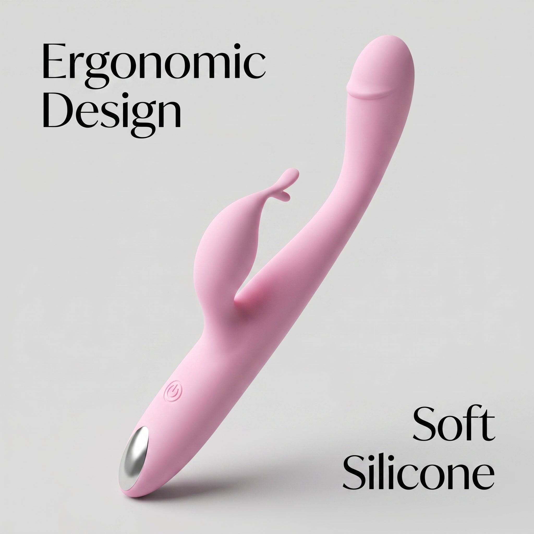Sherry Dual Head Rabbit Vibrator - Flexible Pink Silicone 10-Speed Blended Clitoral G-Spot Sexual Wellness Massager