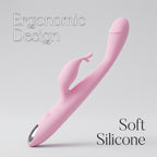 Sherry Dual Head Rabbit Vibrator - Flexible Pink Silicone 10-Speed Blended Clitoral G-Spot Sexual Wellness Massager