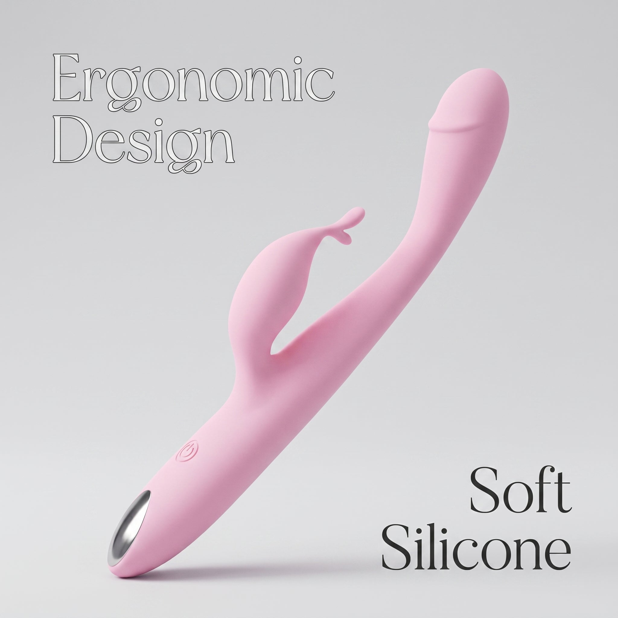 Sherry Dual Head Rabbit Vibrator - Flexible Pink Silicone 10-Speed Blended Clitoral G-Spot Sexual Wellness Massager