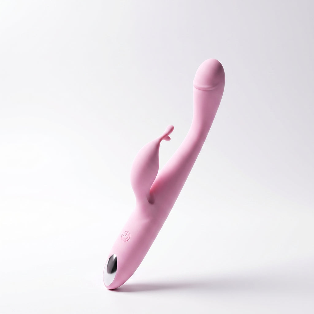 Sherry Dual Head Rabbit Vibrator - Flexible Pink Silicone 10-Speed Blended Clitoral G-Spot Sexual Wellness Massager