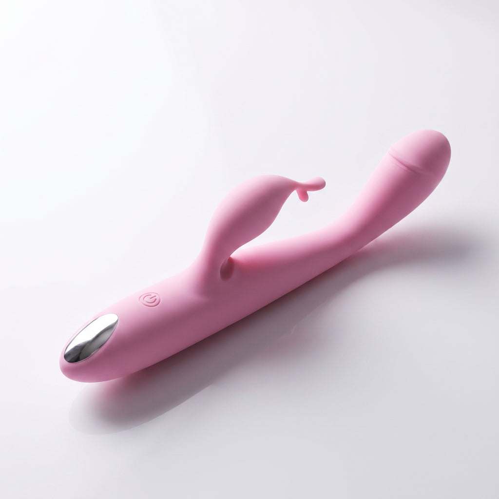 Sherry Dual Head Rabbit Vibrator - Flexible Pink Silicone 10-Speed Blended Clitoral G-Spot Sexual Wellness Massager