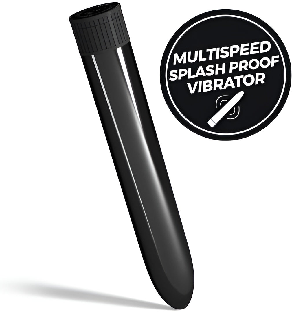 Black Classic Bullet Massager – 17.5cm Waterproof Personal Body Vibrator with Variable Speed