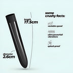 Black Classic Bullet Massager – 17.5cm Waterproof Personal Body Vibrator with Variable Speed